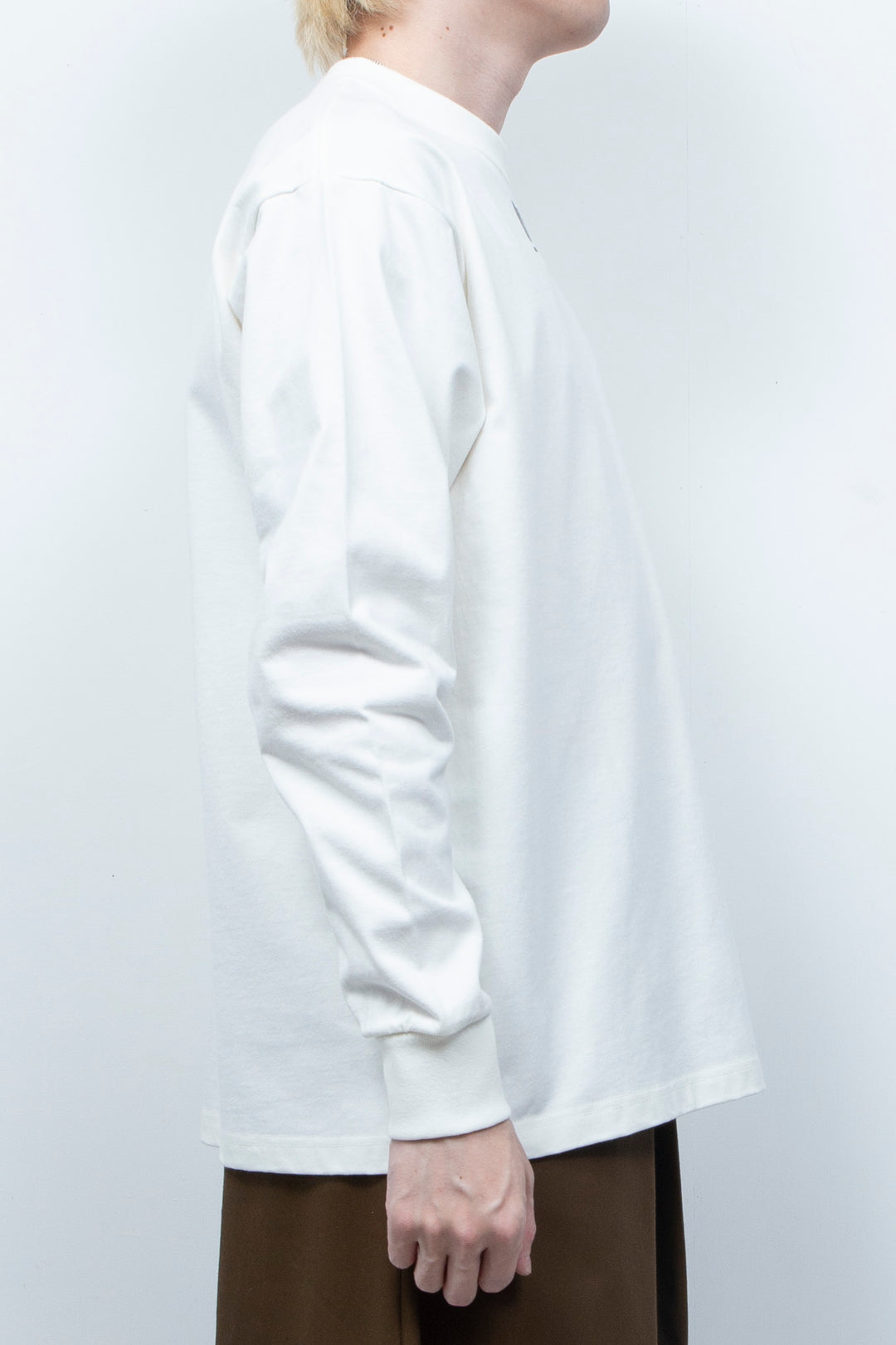 SPINE LONG TEE MATERIAL TYPE:B (WH×BK)