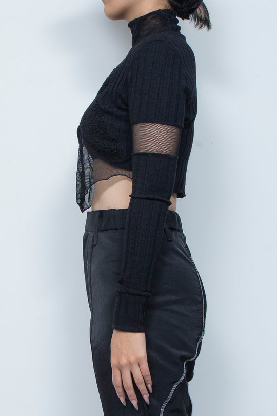 ボア切替ショートトップ BLACK