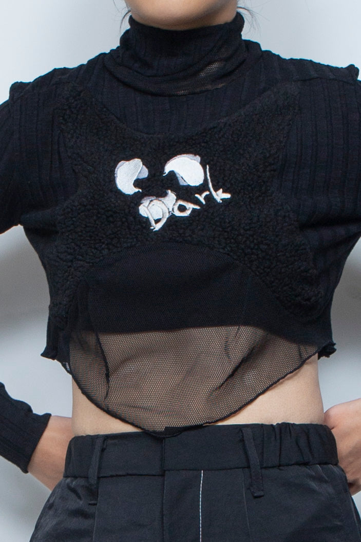 ボア切替ショートトップ BLACK