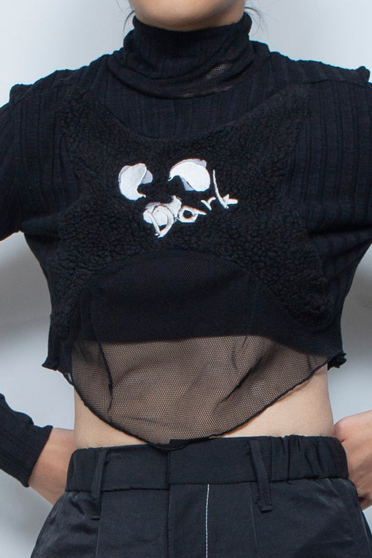 ボア切替ショートトップ BLACK