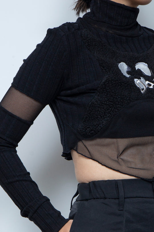 ボア切替ショートトップ BLACK