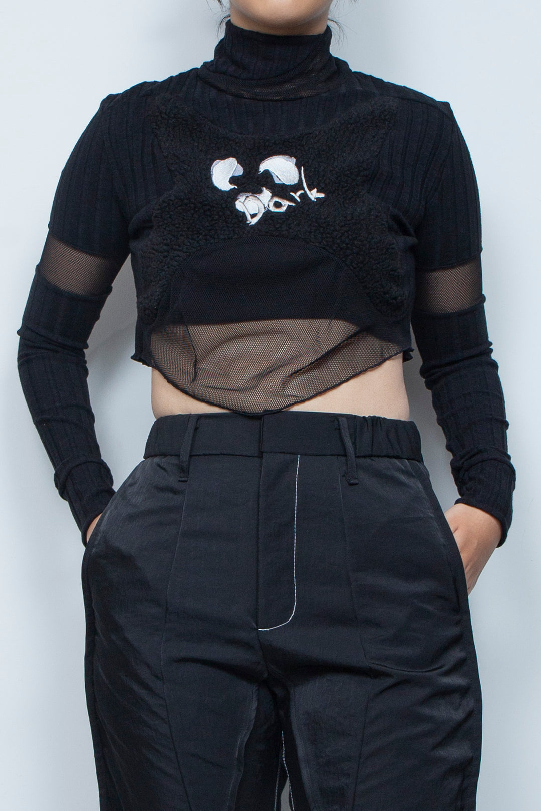 ボア切替ショートトップ BLACK