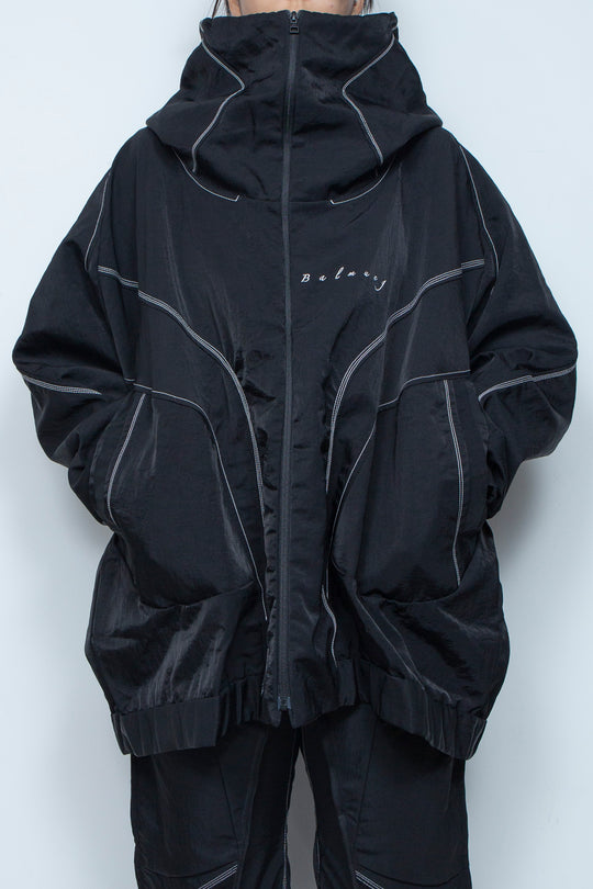 ハイネックビッグパーカー BLACK