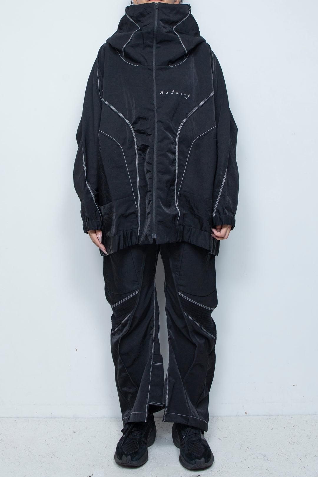 ハイネックビッグパーカー BLACK