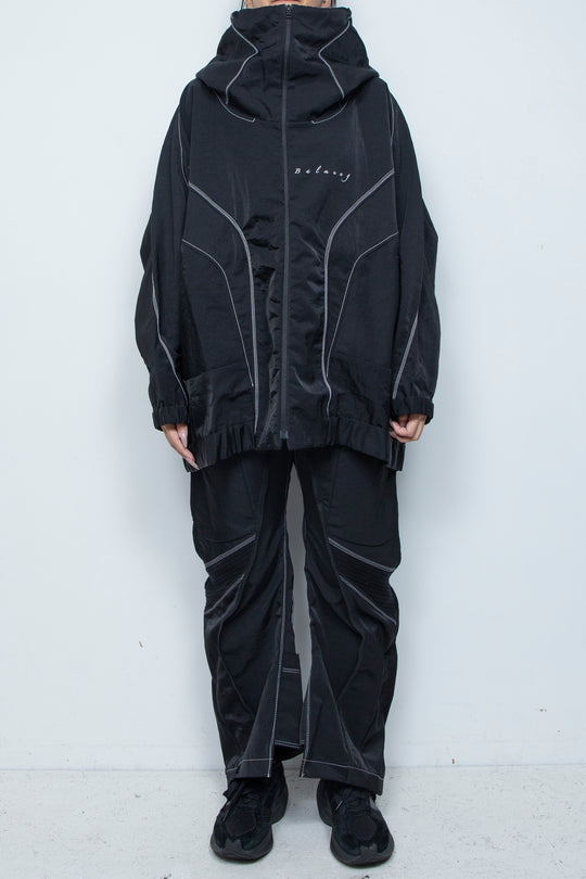 ハイネックビッグパーカー BLACK