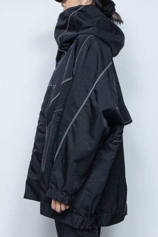 ハイネックビッグパーカー BLACK