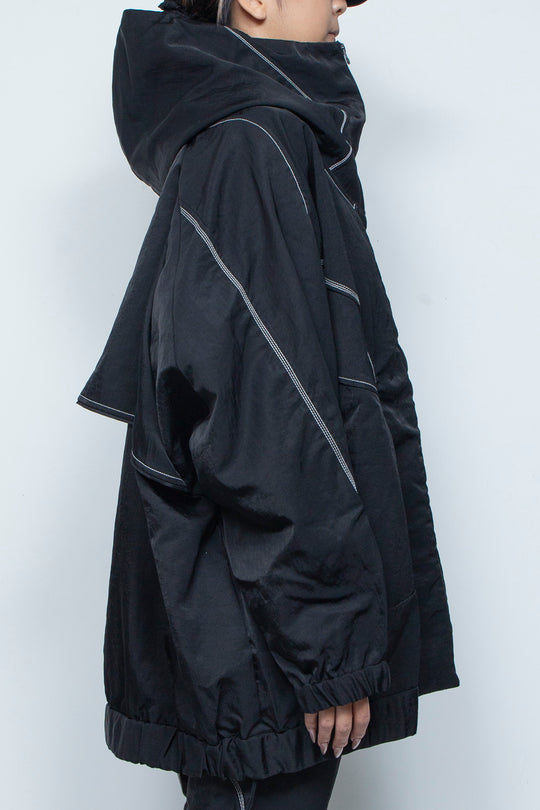 ハイネックビッグパーカー BLACK