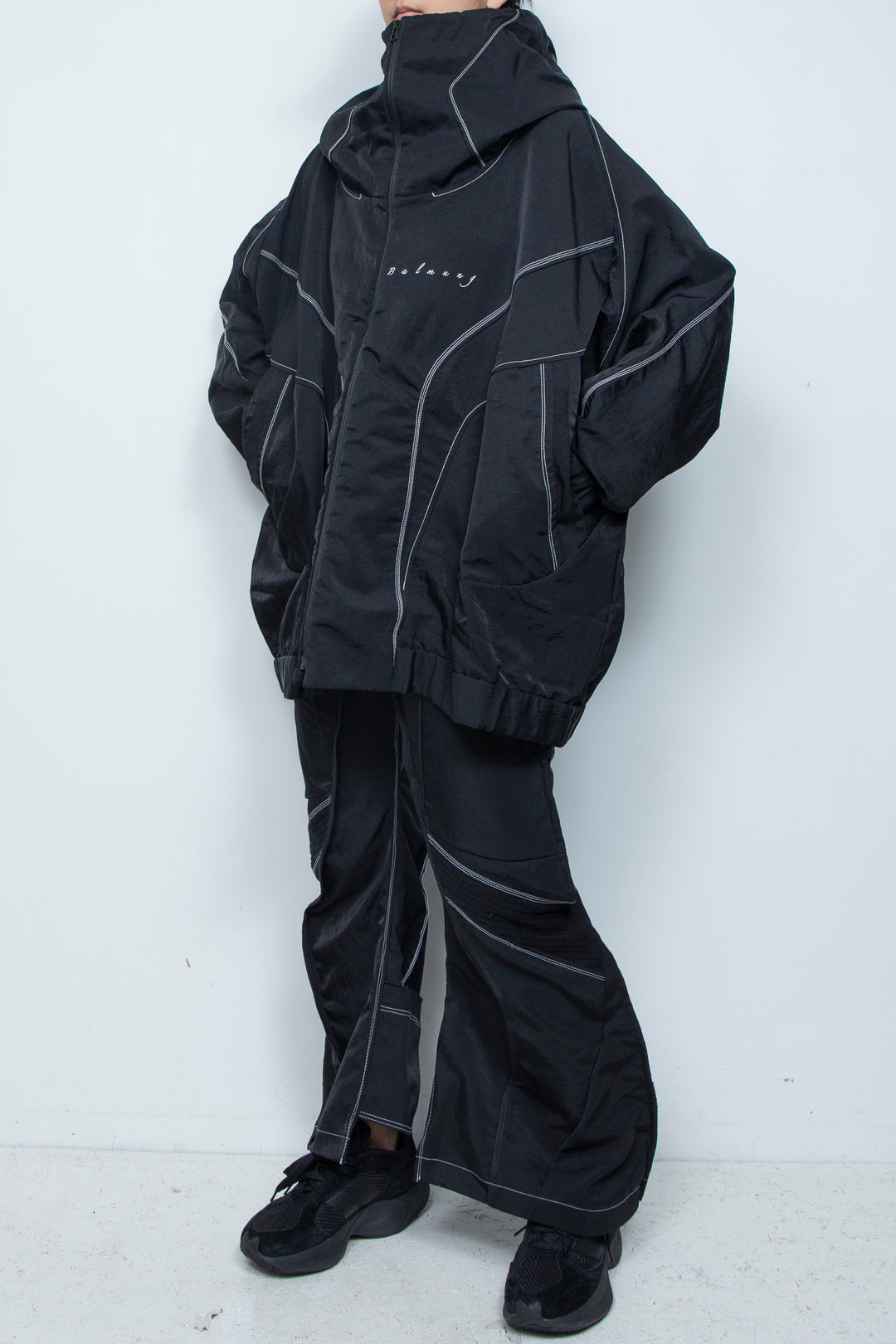 ハイネックビッグパーカー BLACK