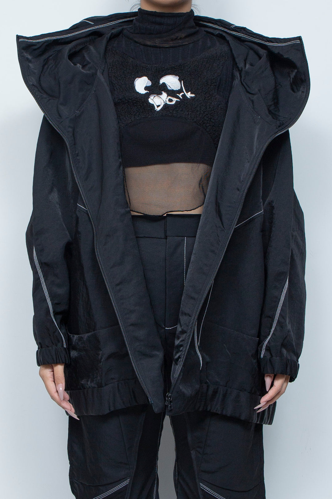 ハイネックビッグパーカー BLACK