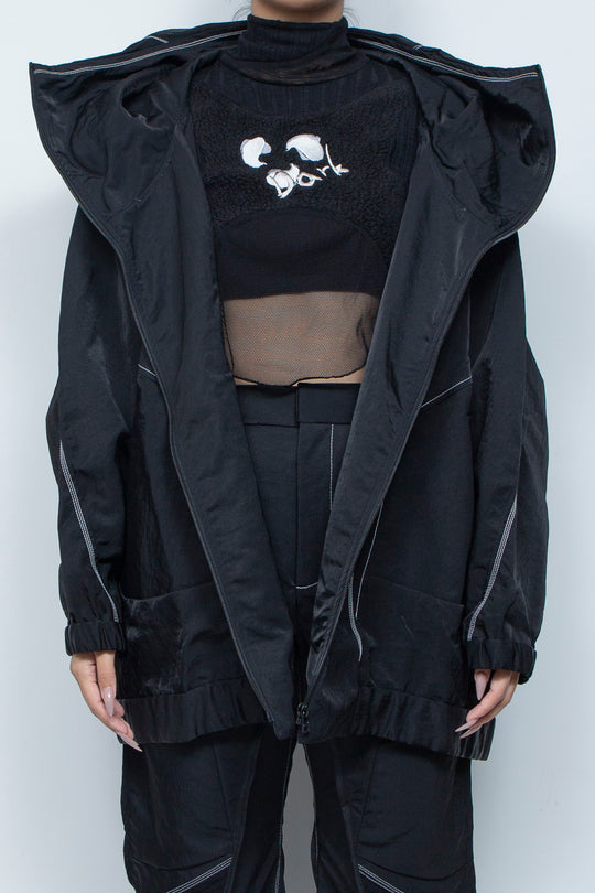 ハイネックビッグパーカー BLACK