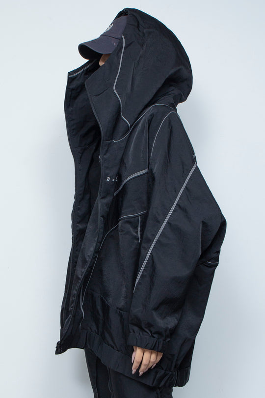 ハイネックビッグパーカー BLACK