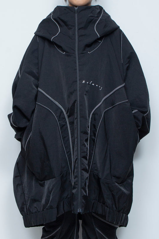 ハイネックビッグパーカー BLACK