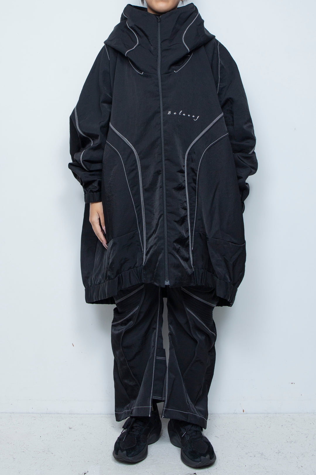 ハイネックビッグパーカー BLACK