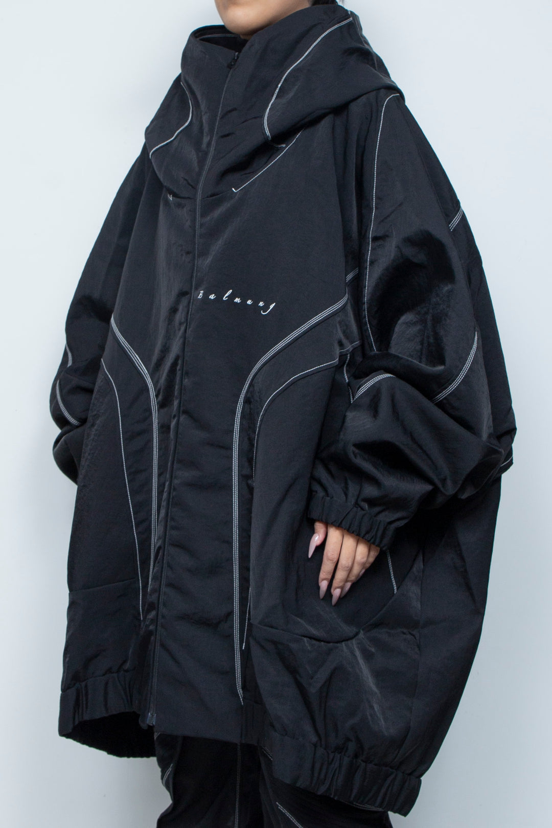 ハイネックビッグパーカー BLACK