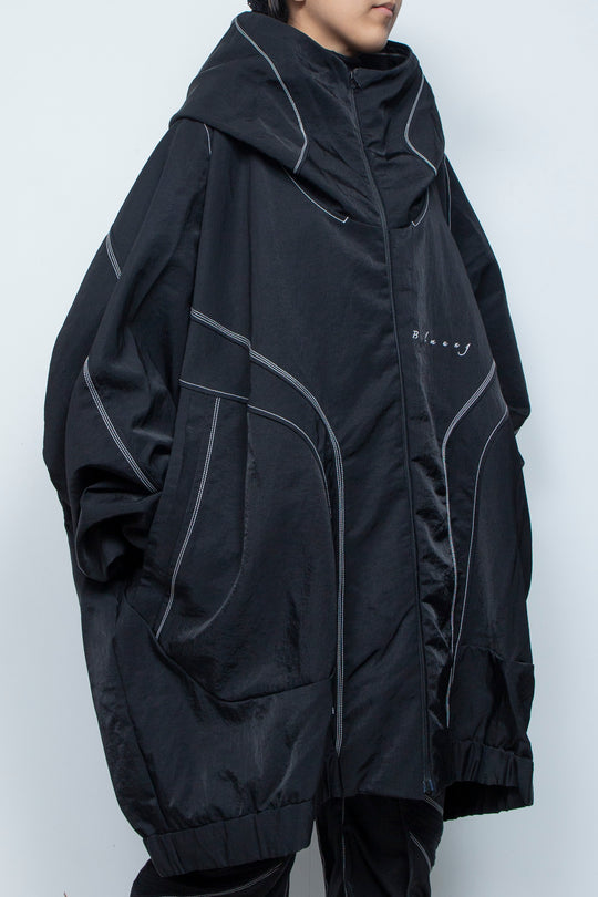 ハイネックビッグパーカー BLACK