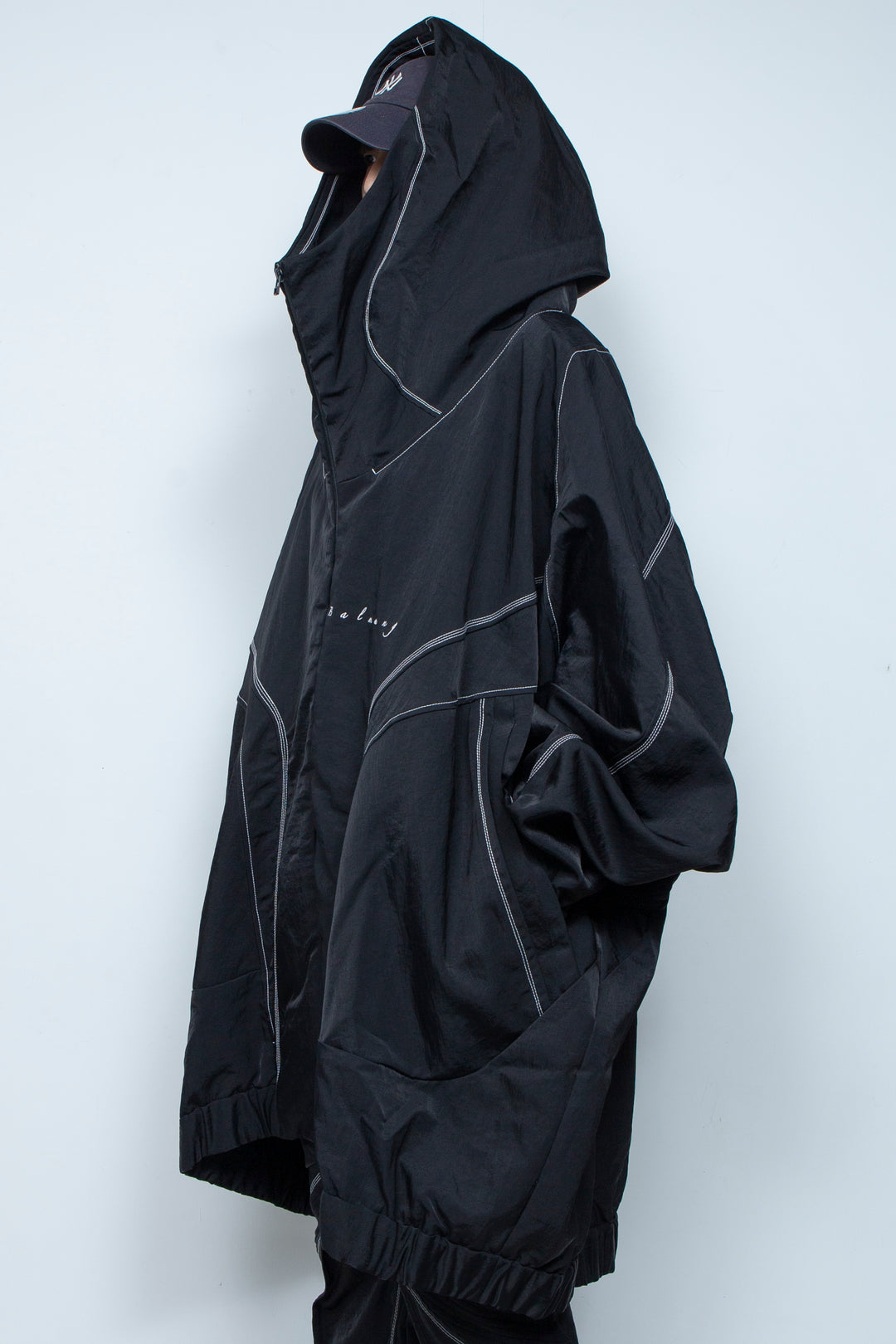 ハイネックビッグパーカー BLACK