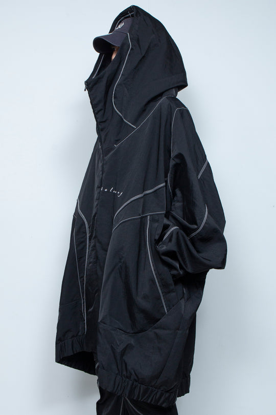 ハイネックビッグパーカー BLACK