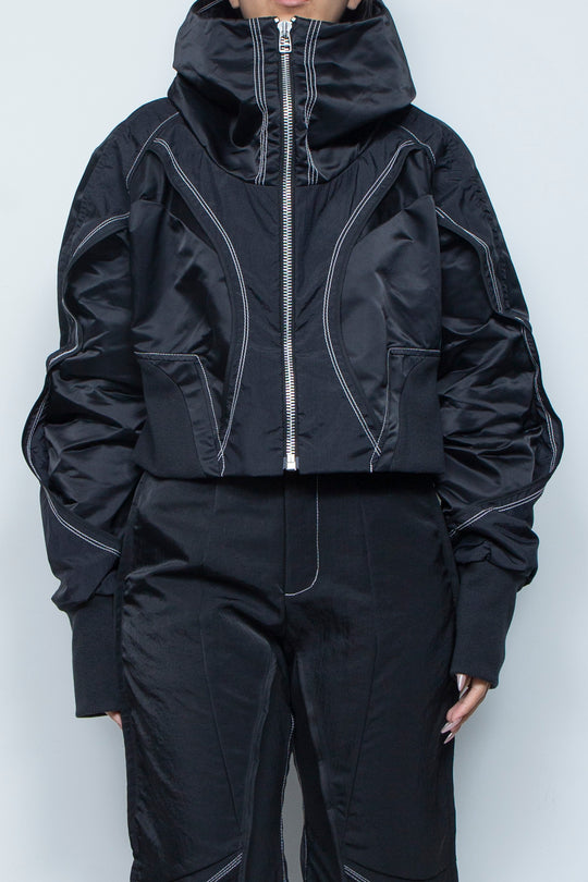 重ねショートフーディ BLACK