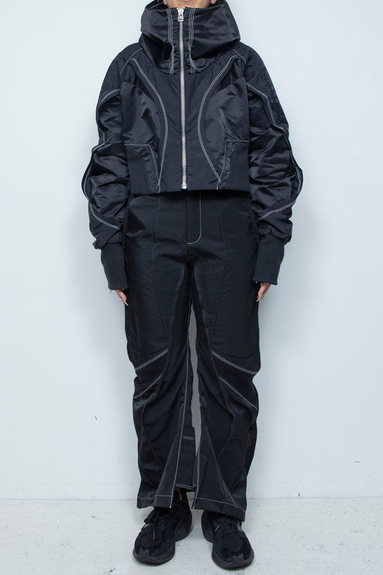 重ねショートフーディ BLACK