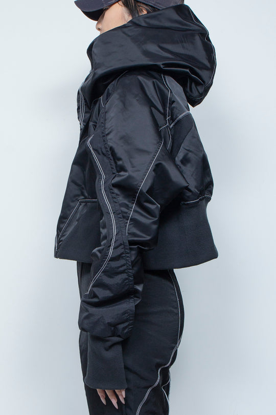 重ねショートフーディ BLACK