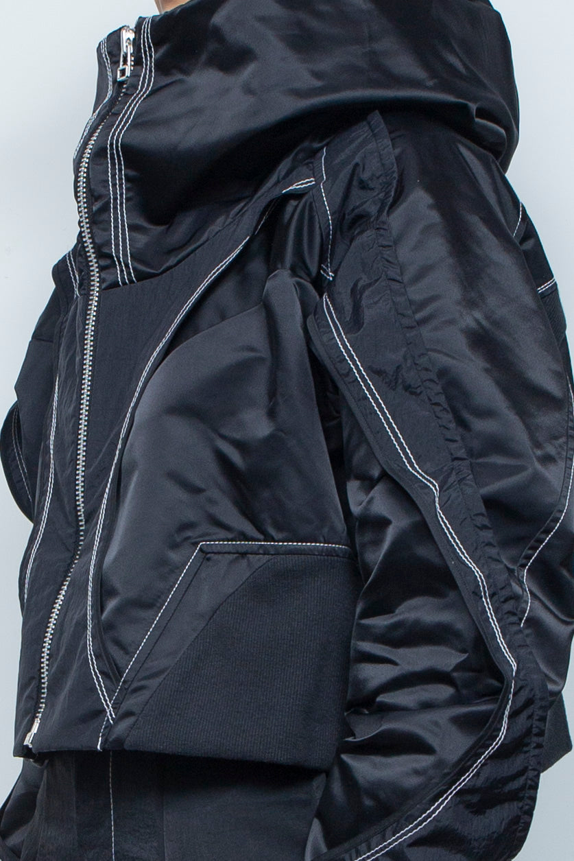 重ねショートフーディ BLACK