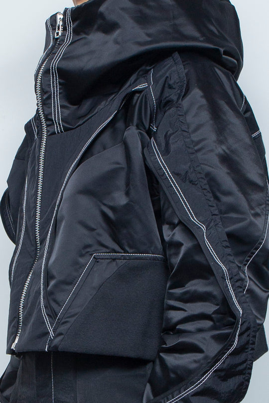 重ねショートフーディ BLACK