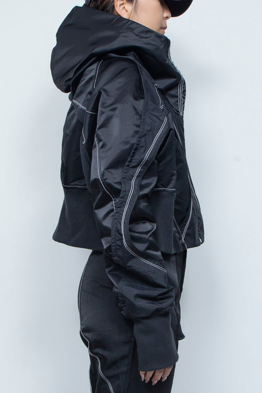 重ねショートフーディ BLACK