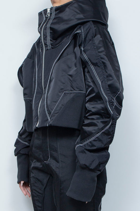 重ねショートフーディ BLACK