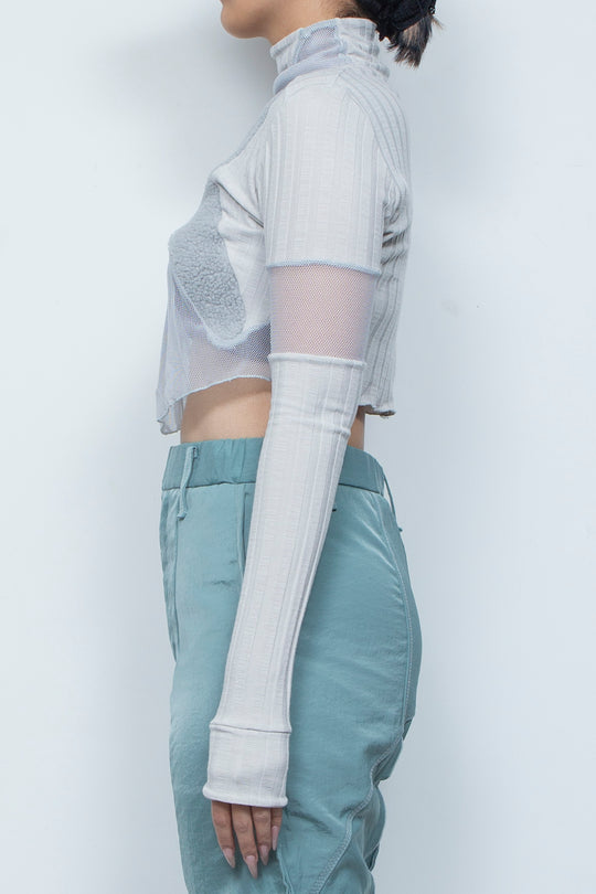 ボア切替ショートトップ GREY