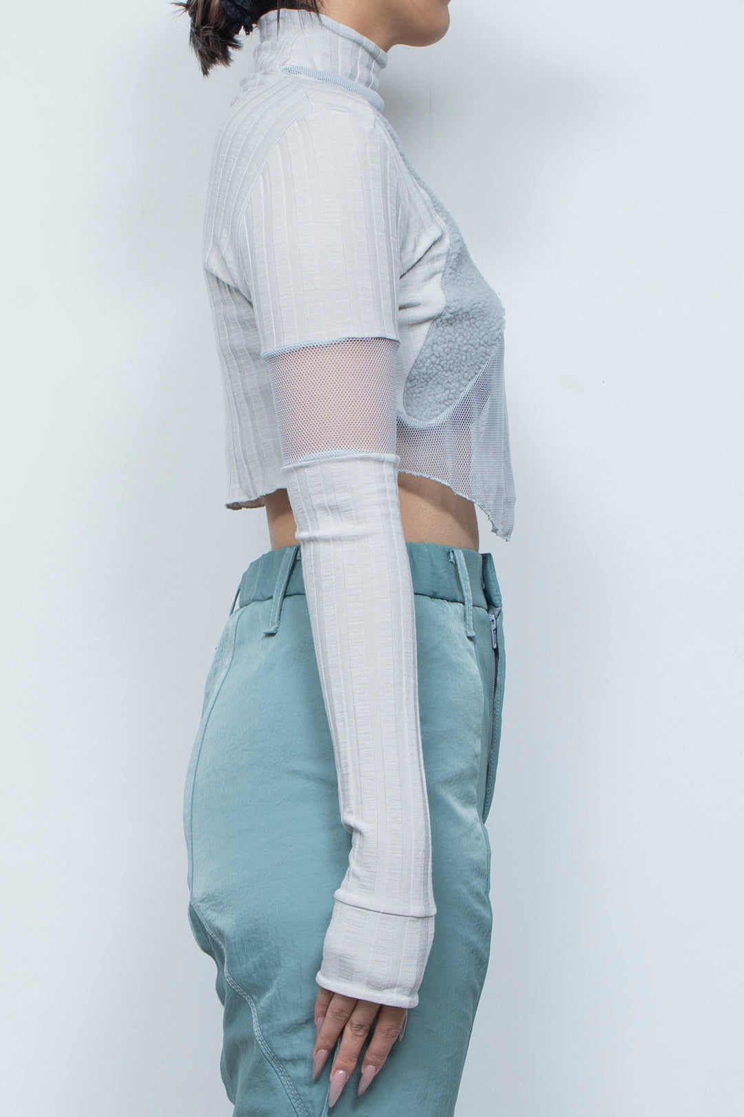 ボア切替ショートトップ GREY