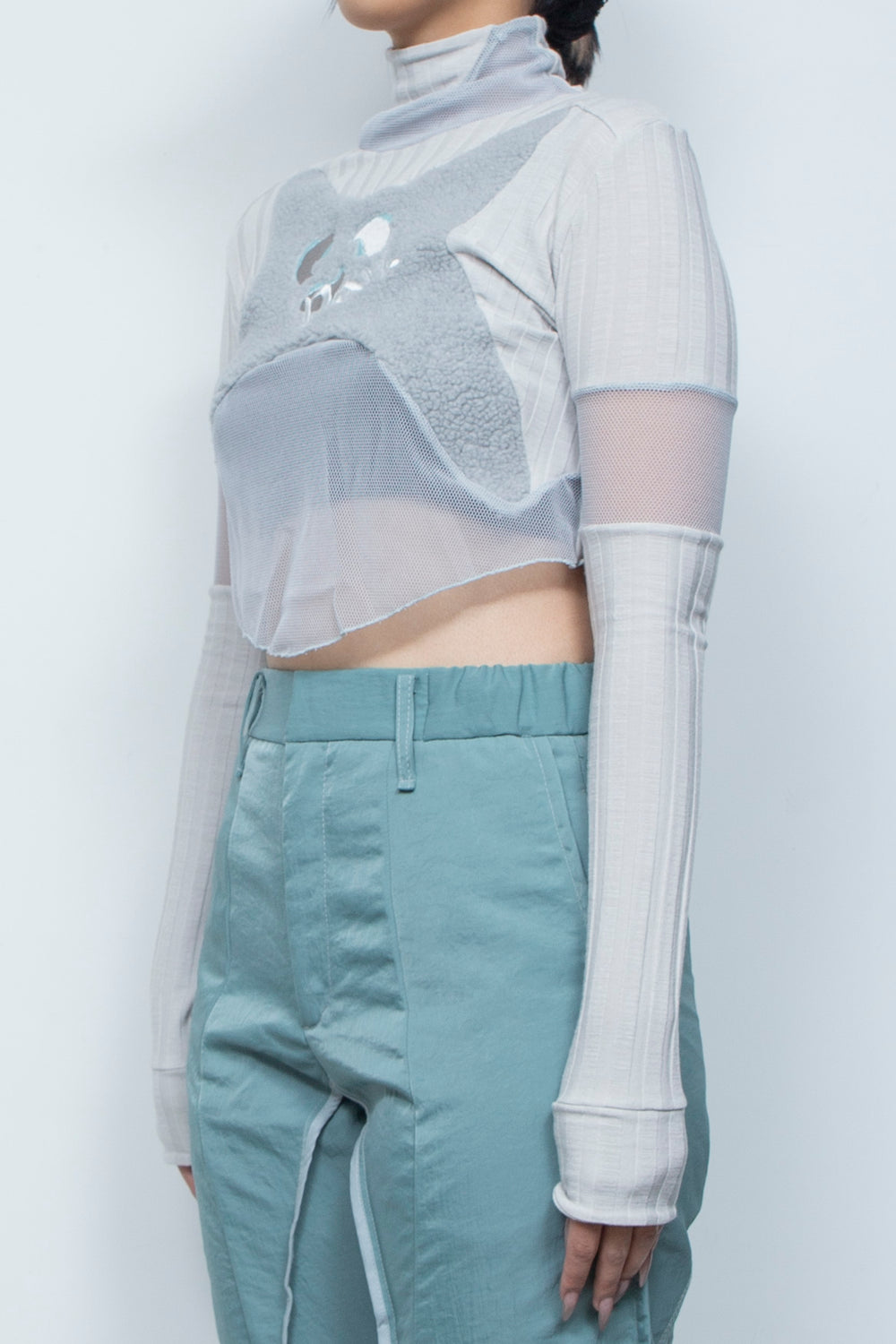 ボア切替ショートトップ GREY