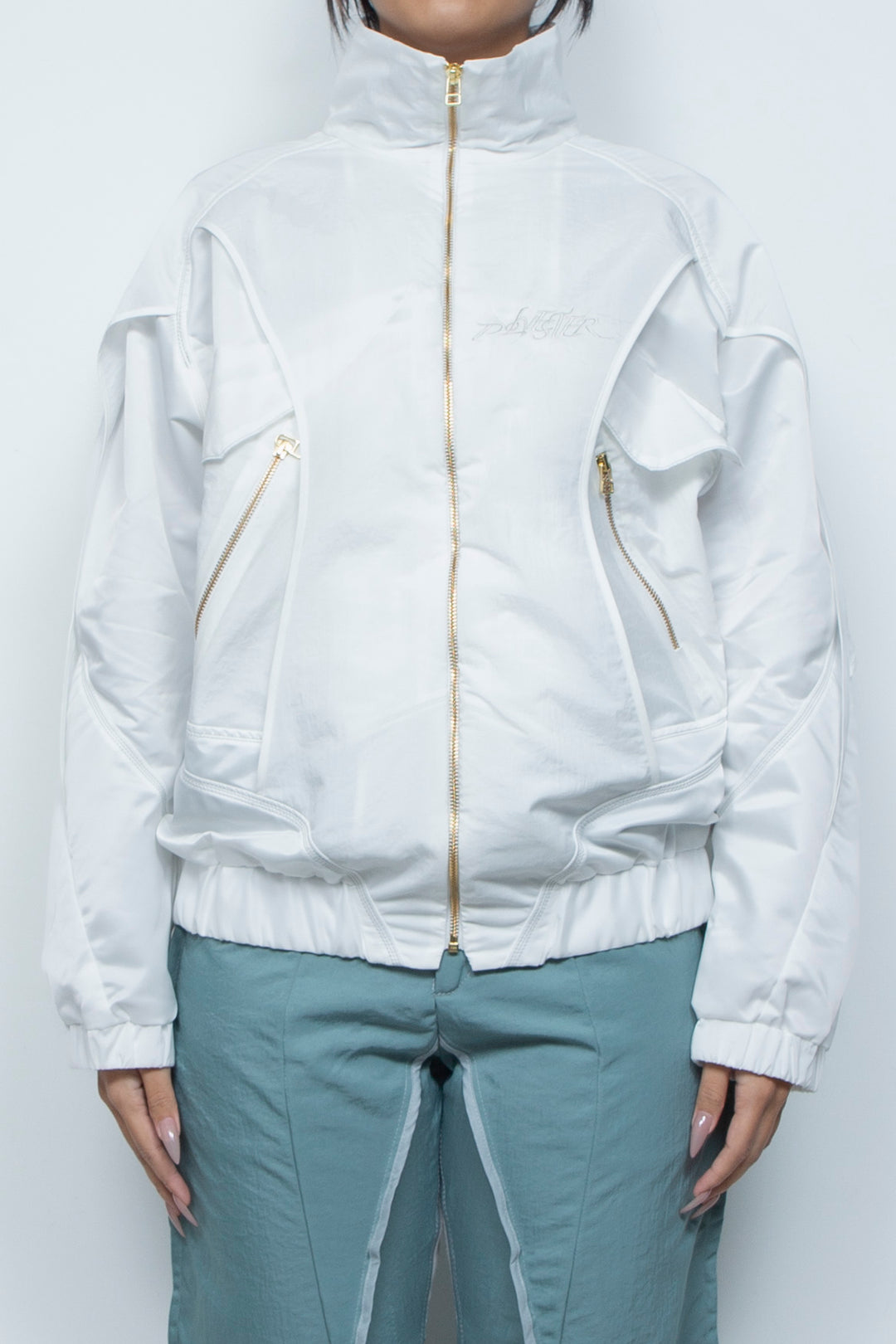 ナイロン重ねジップブルゾン WHITE