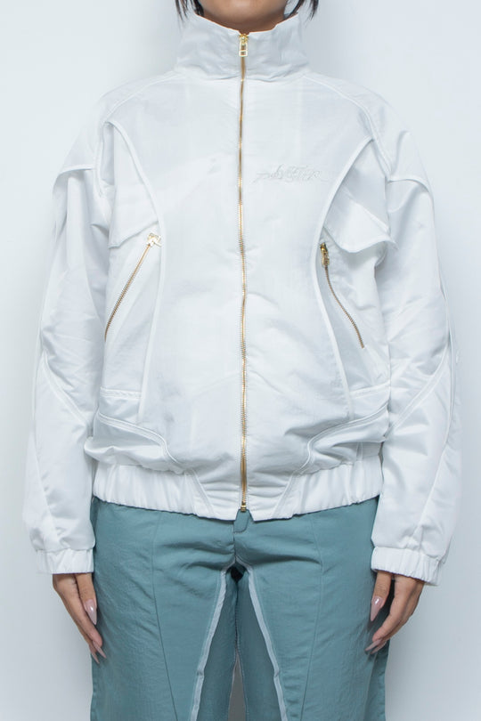 ナイロン重ねジップブルゾン WHITE