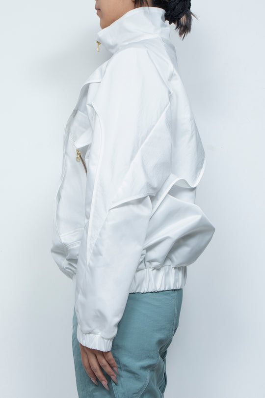ナイロン重ねジップブルゾン WHITE