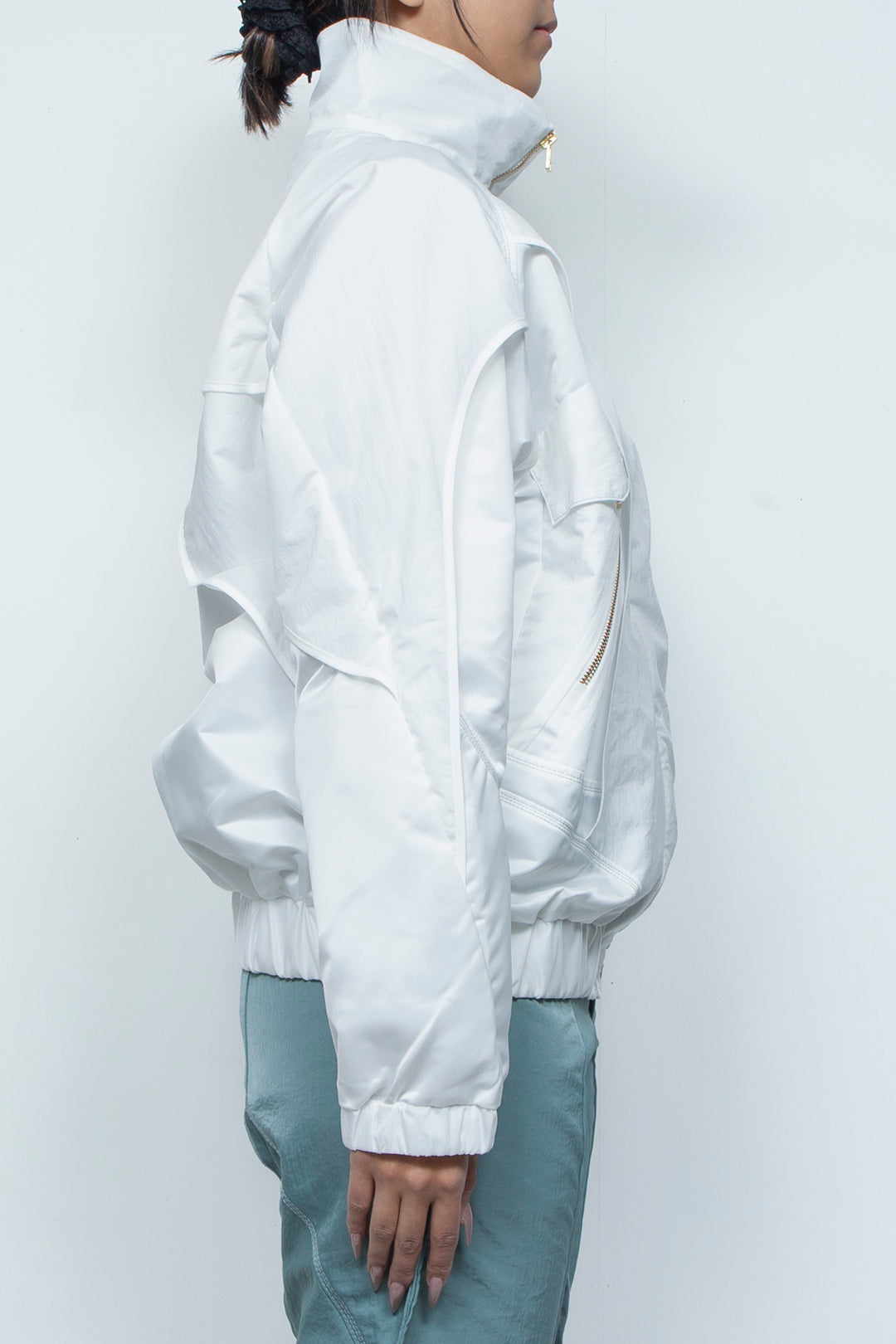 ナイロン重ねジップブルゾン WHITE