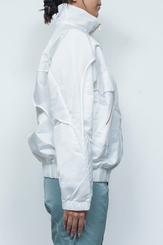 ナイロン重ねジップブルゾン WHITE