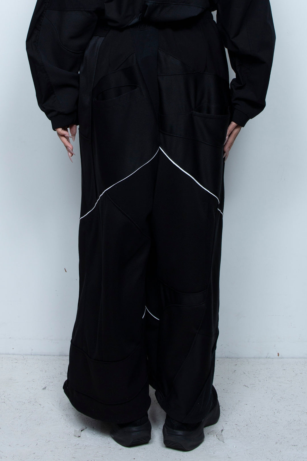 Slash Baggy Pants Black