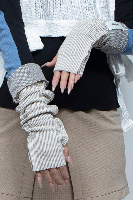 Rib Knit Arm Cover White