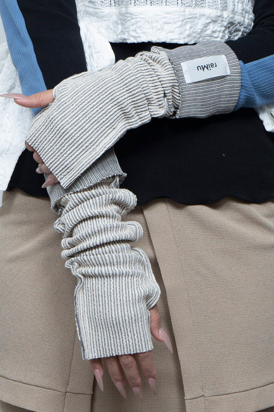 Rib Knit Arm Cover White