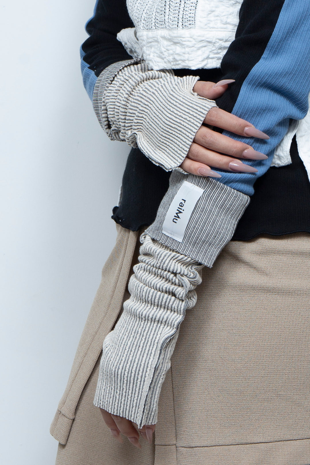 Rib Knit Arm Cover White