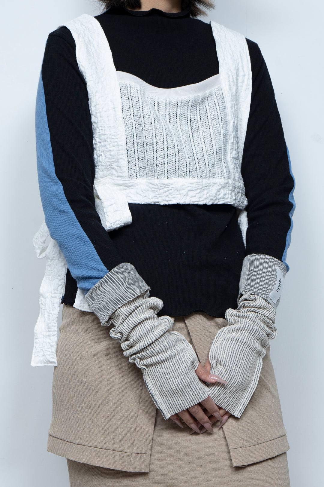 Rib Knit Arm Cover White