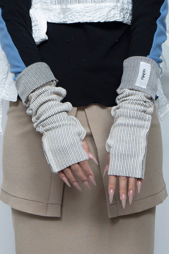 Rib Knit Arm Cover White