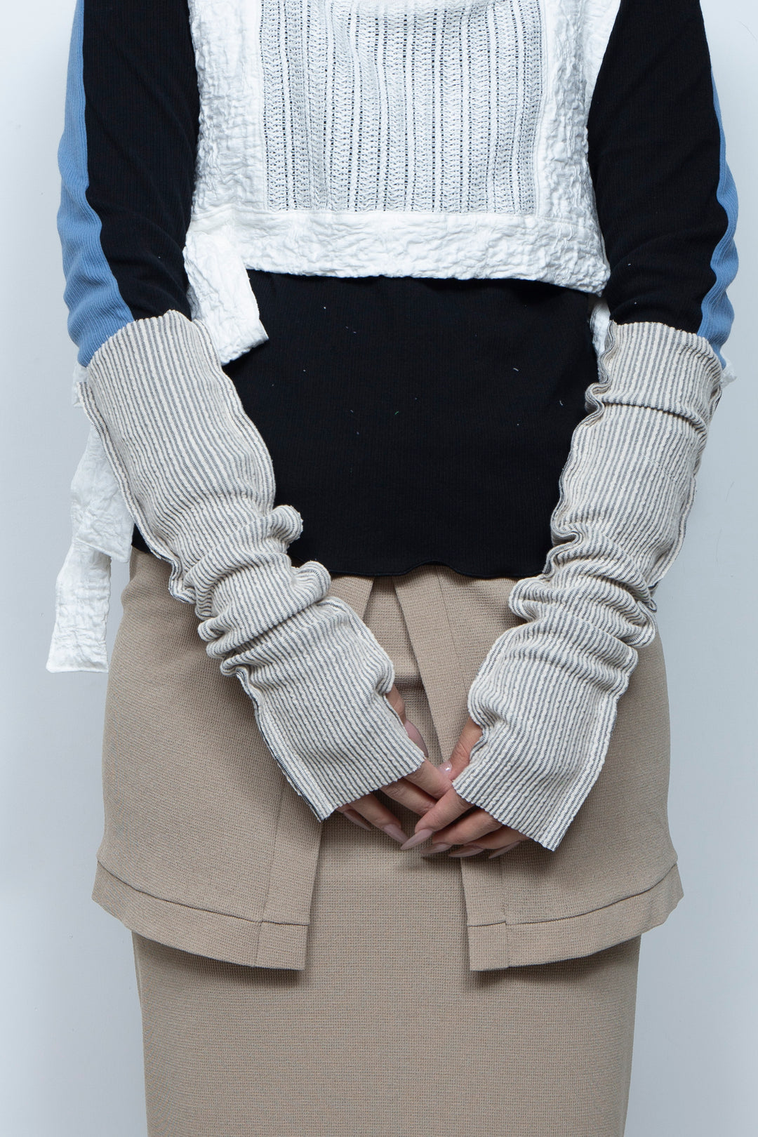 Rib Knit Arm Cover White