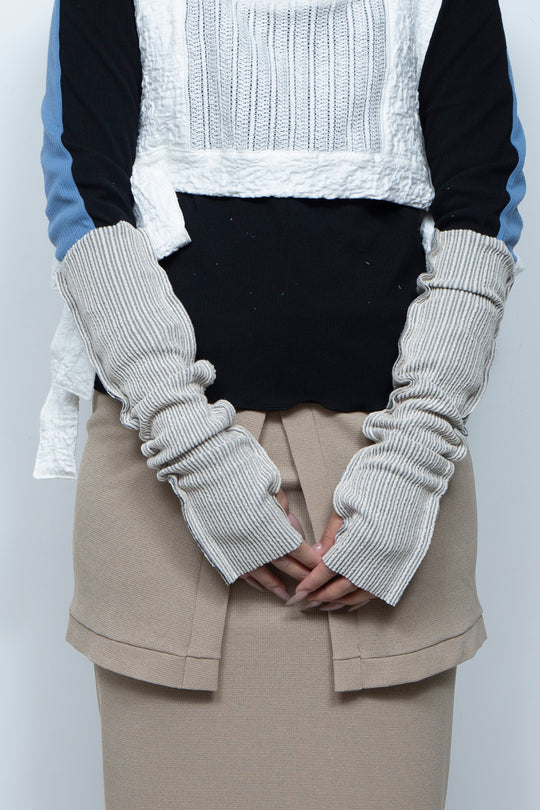 Rib Knit Arm Cover White