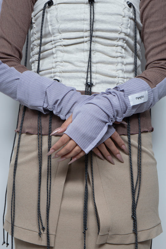 Rib Knit Arm Cover Purple