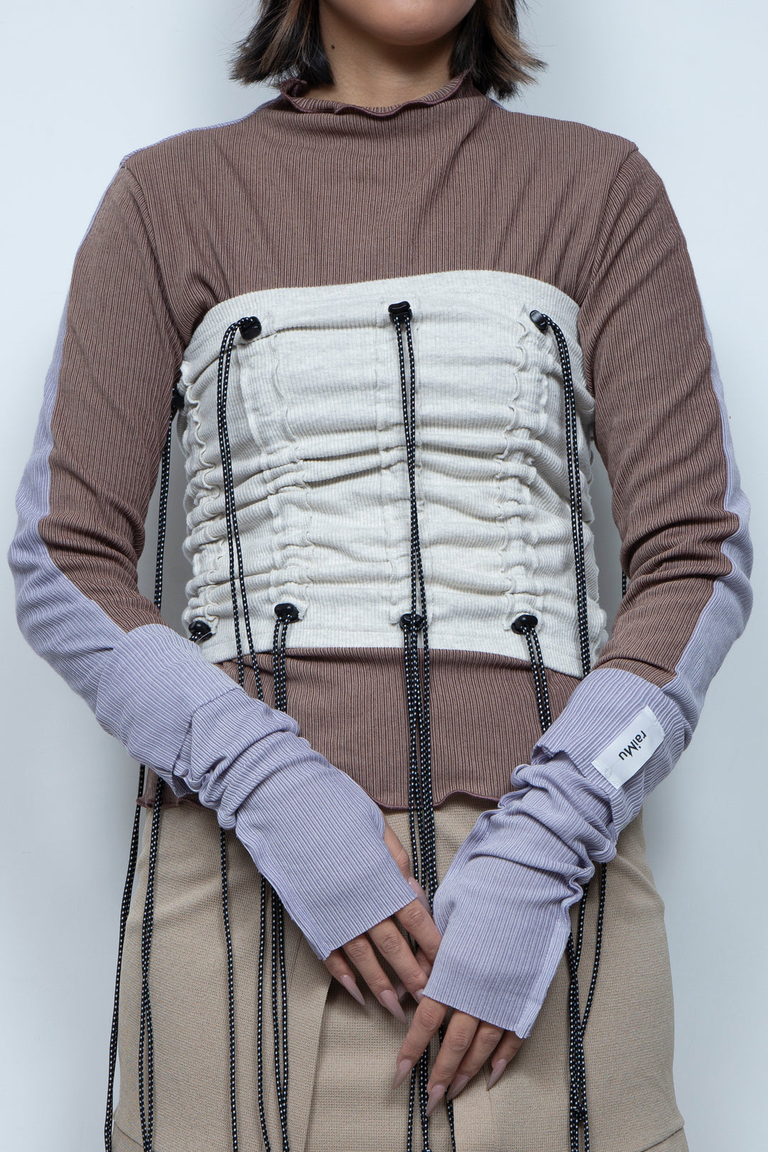 Rib Knit Arm Cover Purple