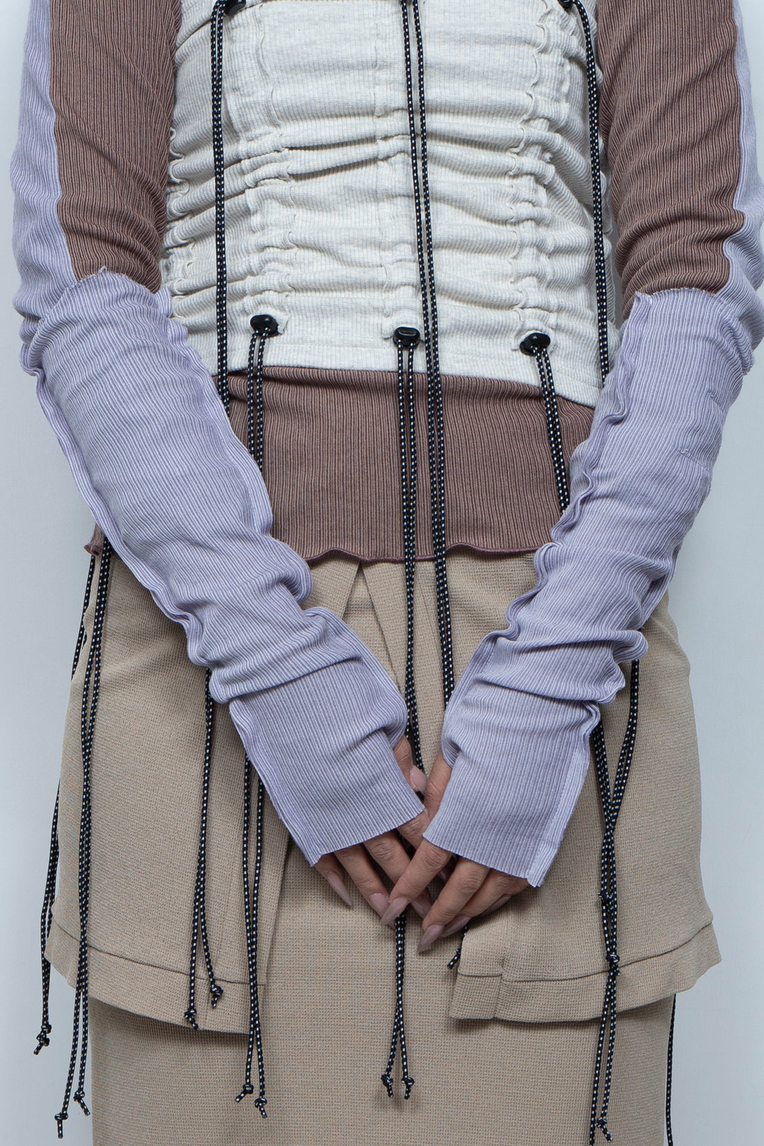 Rib Knit Arm Cover Purple