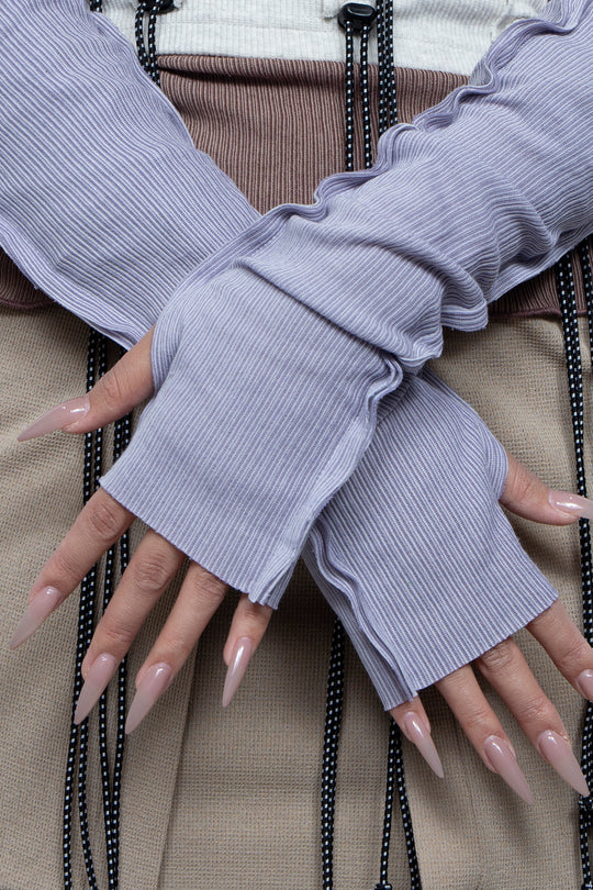 Rib Knit Arm Cover Purple