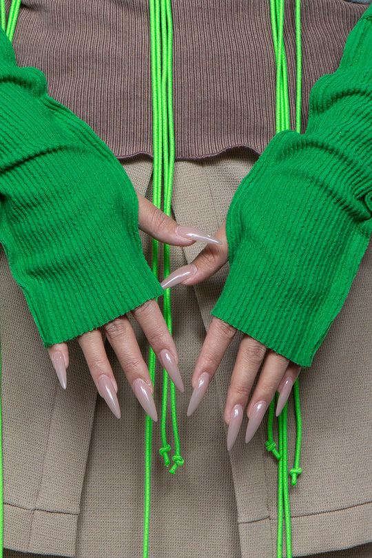 Rib Knit Arm Cover Green