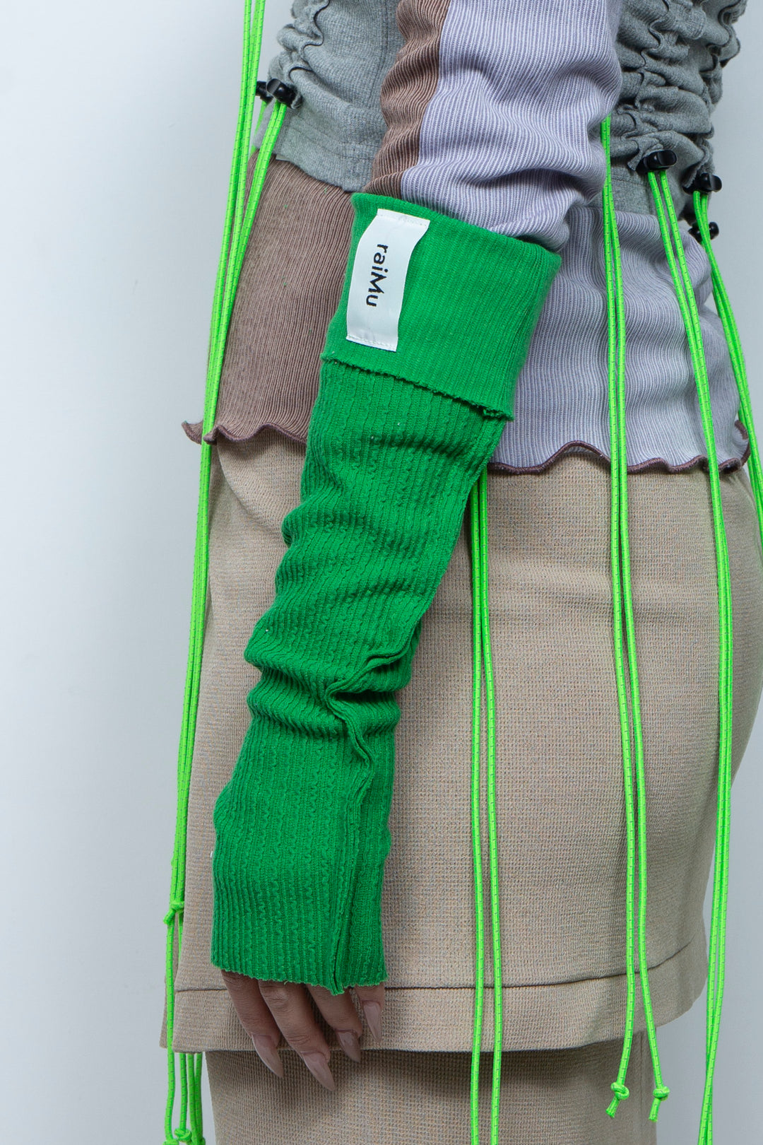 Rib Knit Arm Cover Green